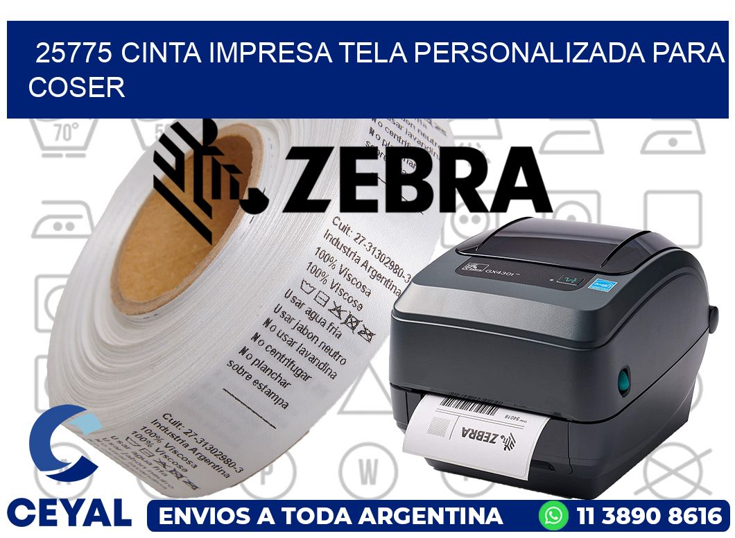 25775 CINTA IMPRESA TELA PERSONALIZADA PARA COSER