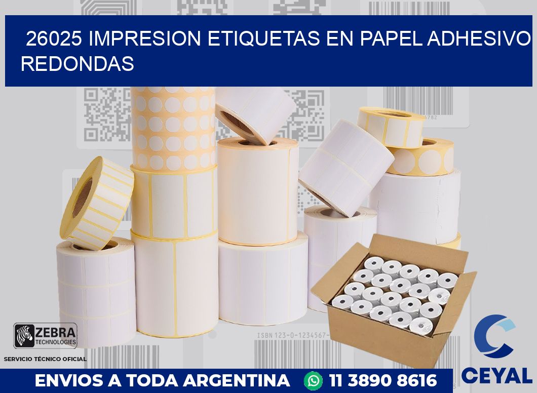 26025 IMPRESION ETIQUETAS EN PAPEL ADHESIVO REDONDAS