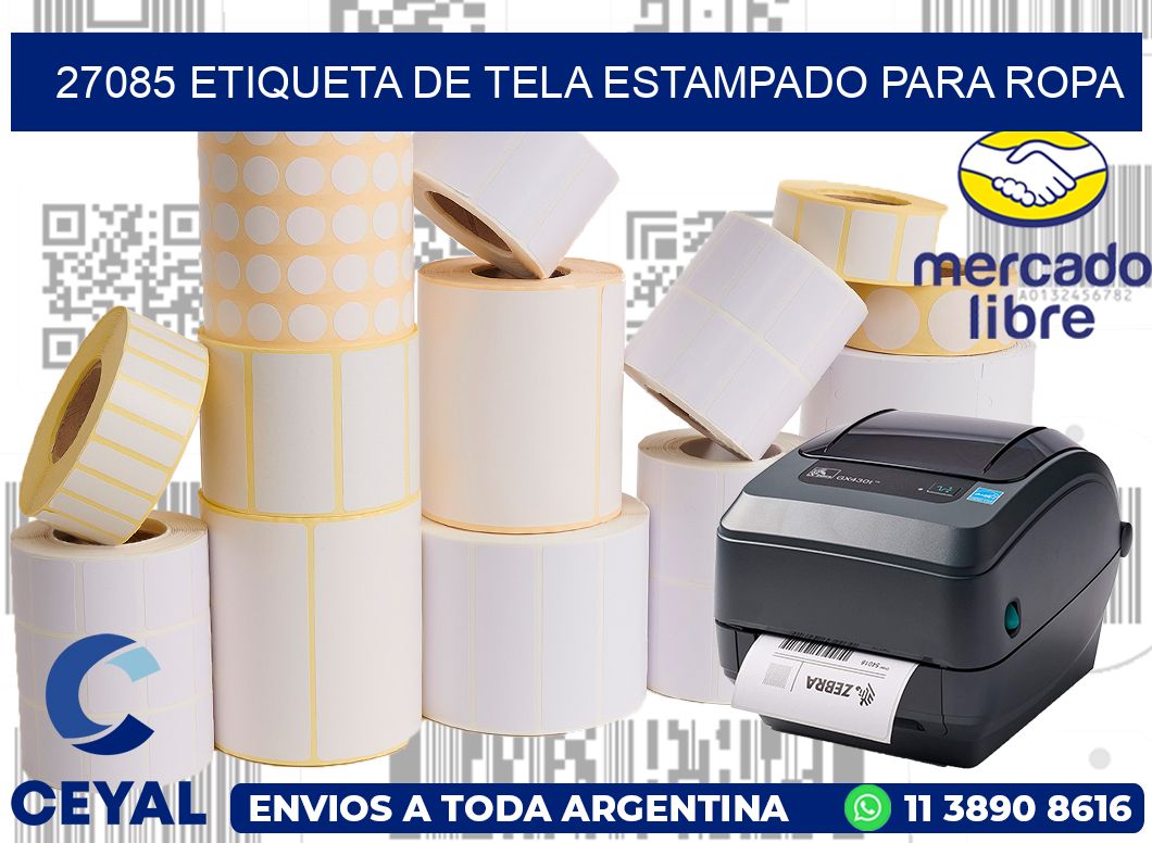 27085 ETIQUETA DE TELA ESTAMPADO PARA ROPA
