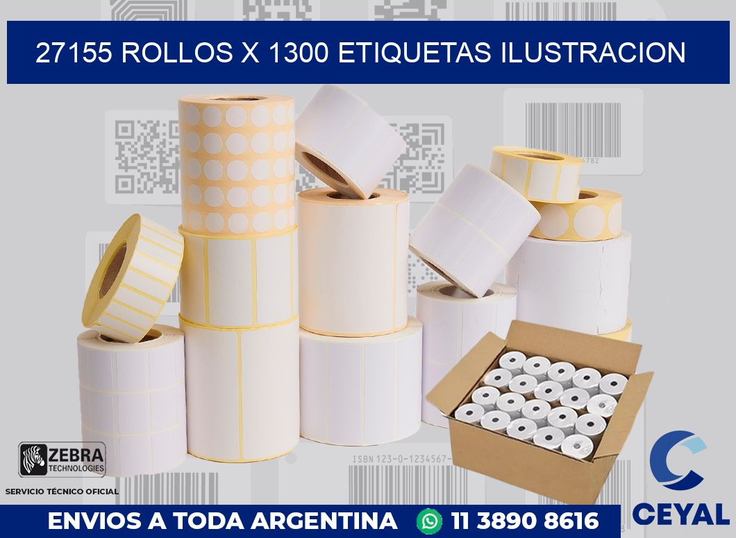 27155 Rollos x 1300 etiquetas ilustracion