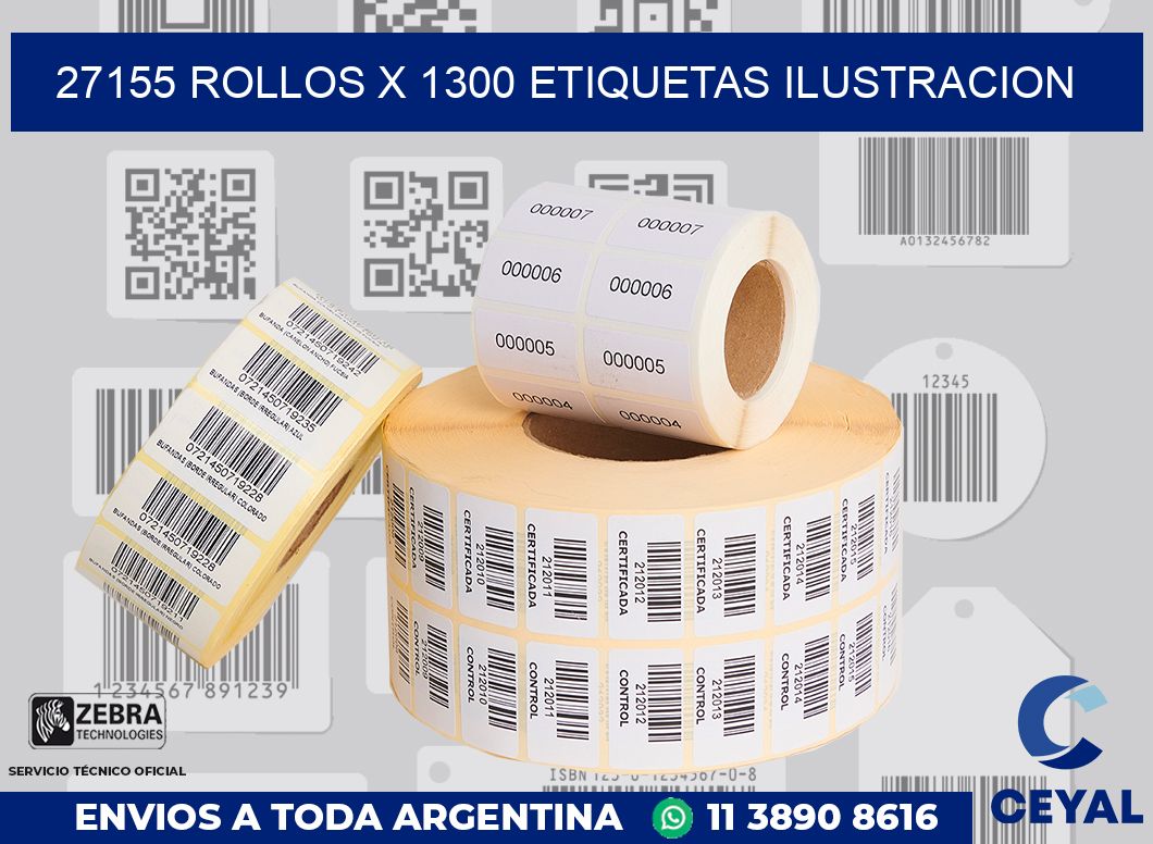 27155 Rollos x 1300 etiquetas ilustracion