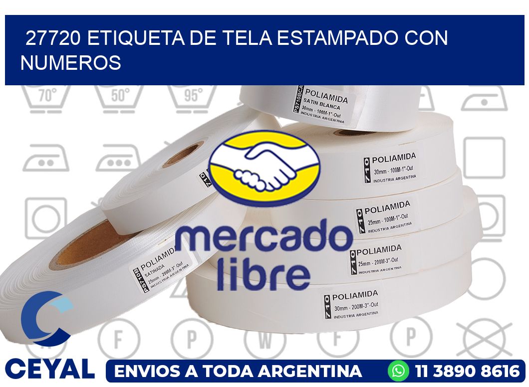 27720 ETIQUETA DE TELA ESTAMPADO CON NUMEROS