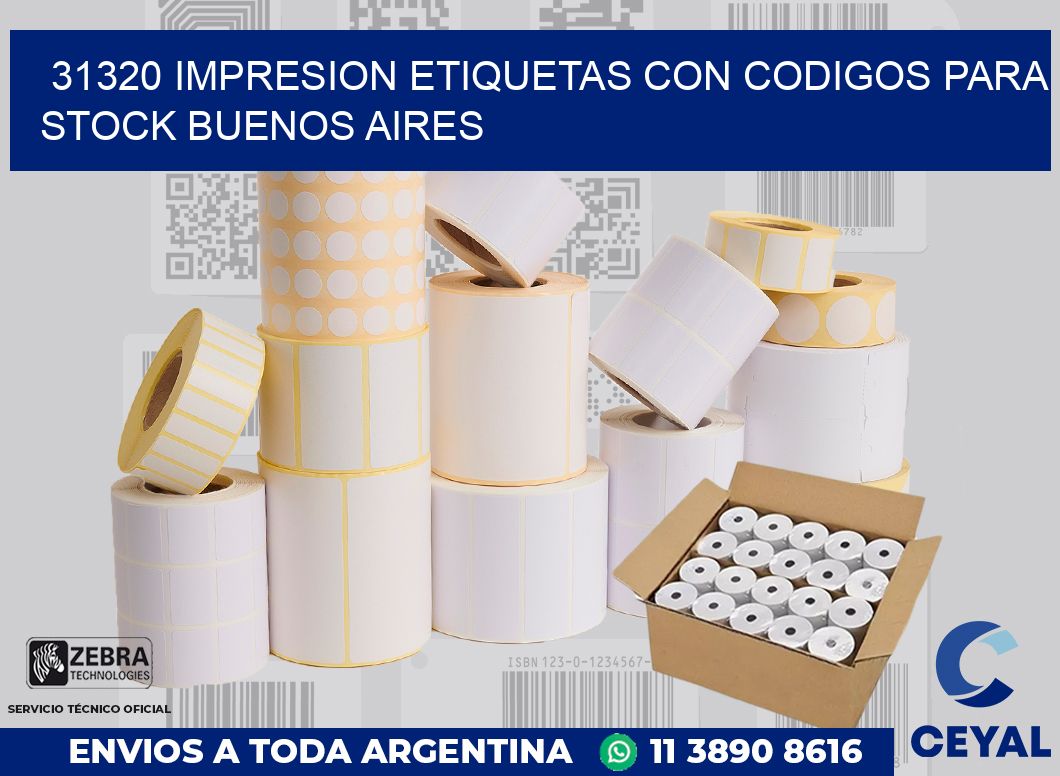 31320 IMPRESION ETIQUETAS CON CODIGOS PARA STOCK BUENOS AIRES
