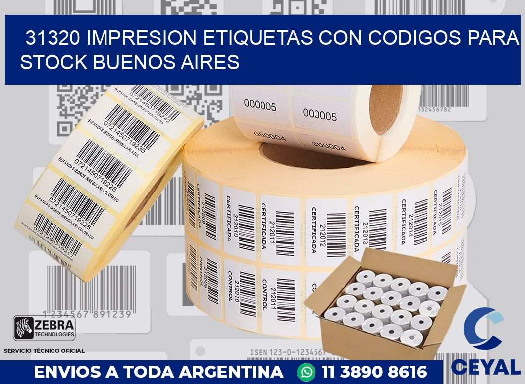 31320 IMPRESION ETIQUETAS CON CODIGOS PARA STOCK BUENOS AIRES