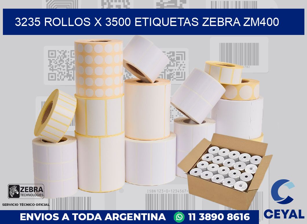 3235 Rollos x 3500 etiquetas zebra zm400