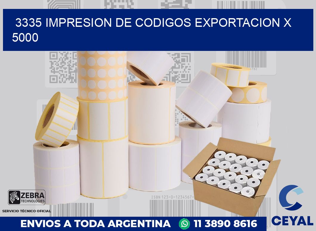 3335 impresion de codigos exportacion x 5000