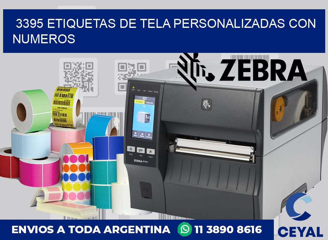 3395 ETIQUETAS DE TELA PERSONALIZADAS CON NUMEROS