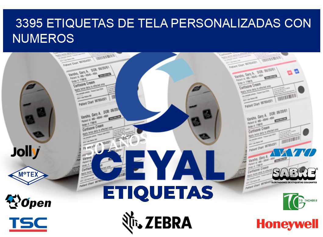 3395 ETIQUETAS DE TELA PERSONALIZADAS CON NUMEROS