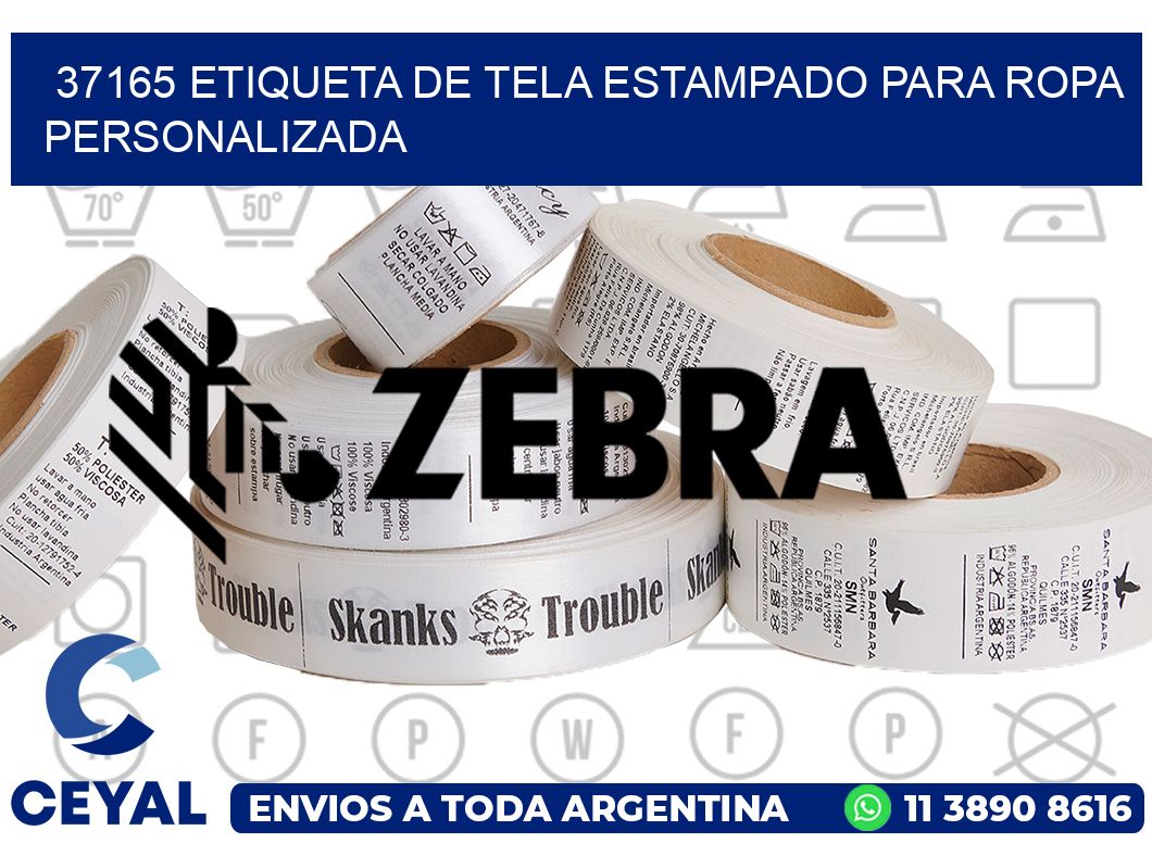 37165 ETIQUETA DE TELA ESTAMPADO PARA ROPA PERSONALIZADA