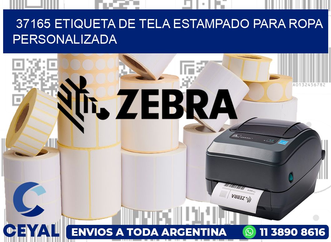 37165 ETIQUETA DE TELA ESTAMPADO PARA ROPA PERSONALIZADA