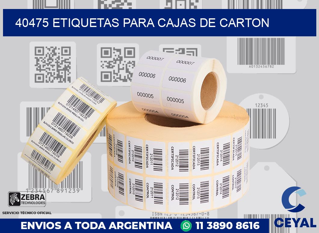 40475 ETIQUETAS PARA CAJAS DE CARTON