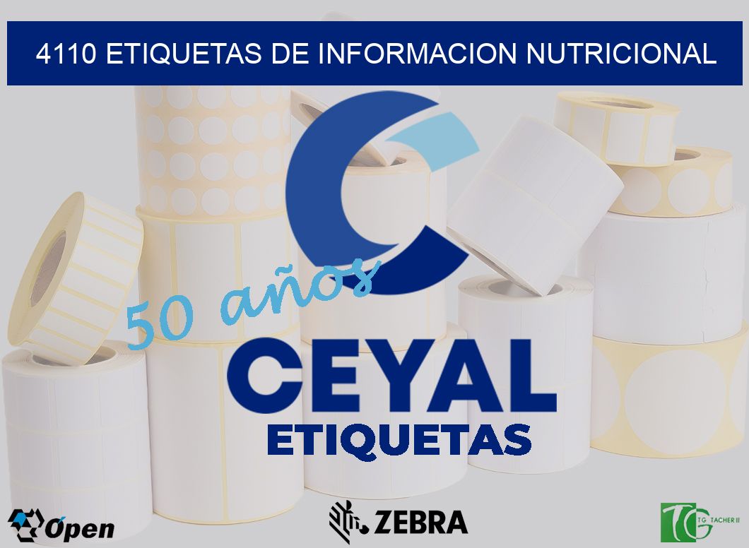4110 ETIQUETAS DE INFORMACION NUTRICIONAL