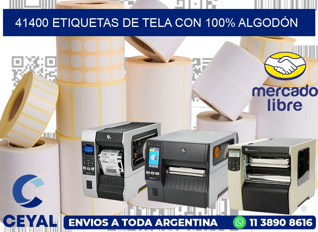 41400 ETIQUETAS DE TELA CON 100% ALGODÓN