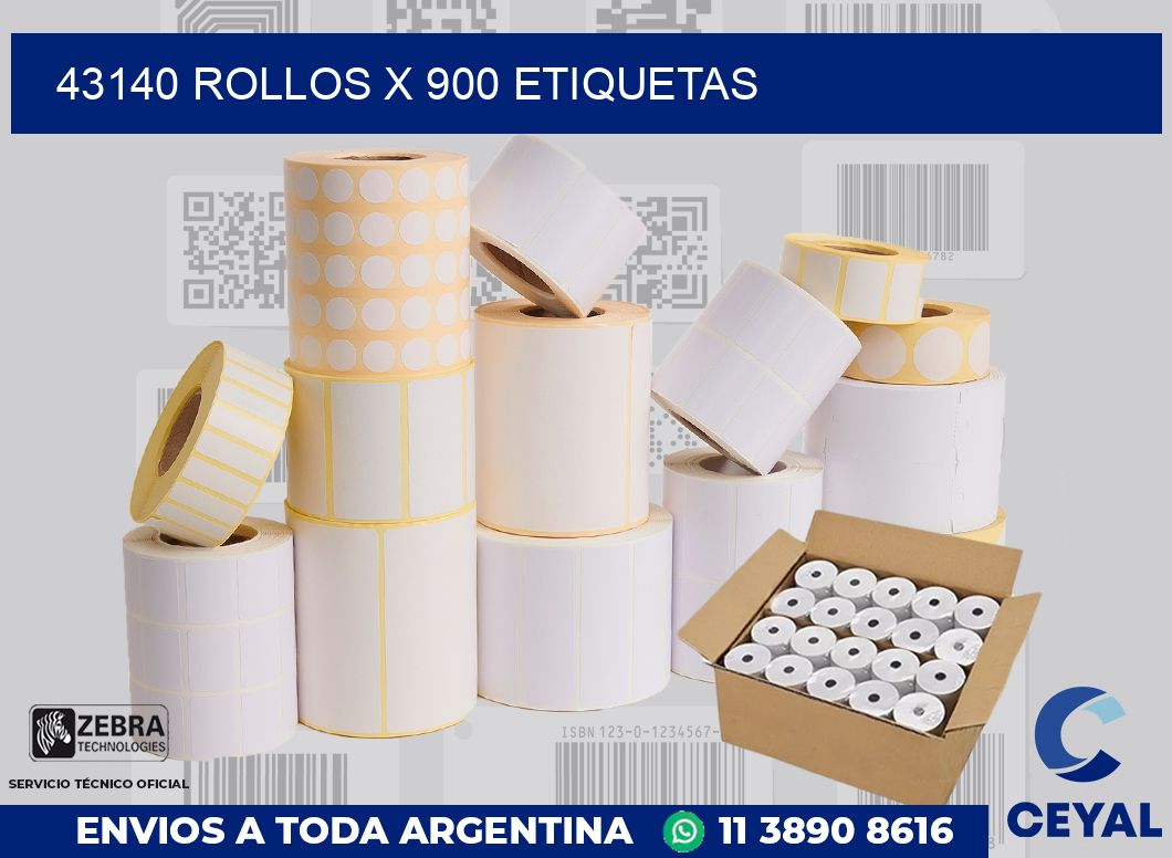 43140 Rollos x 900 etiquetas