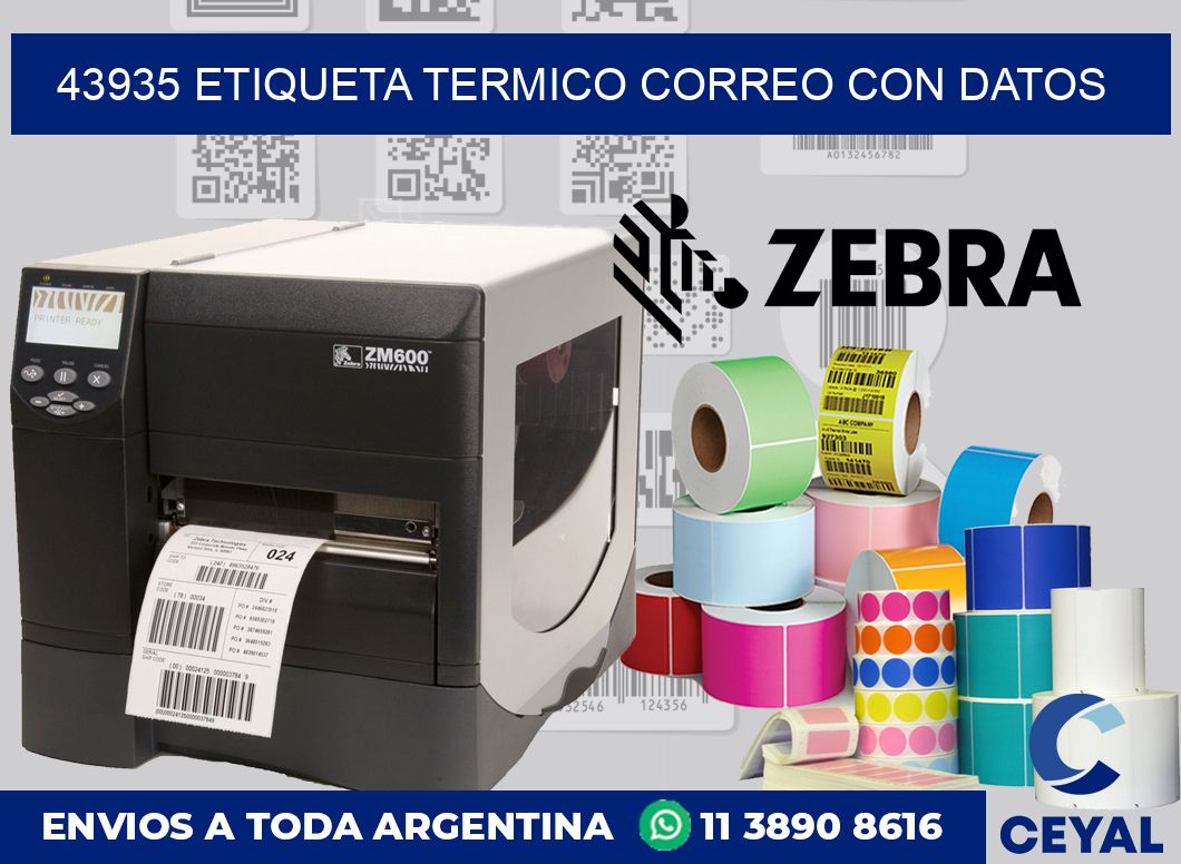 43935 ETIQUETA TERMICO CORREO CON DATOS