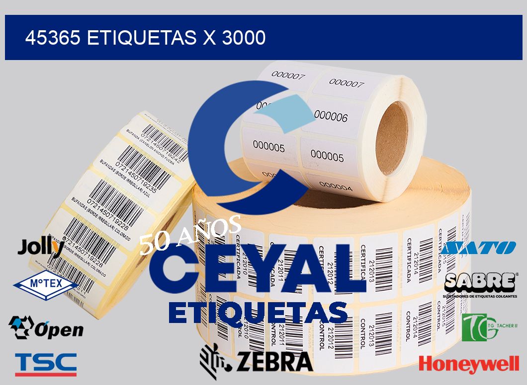 45365 Etiquetas x 3000