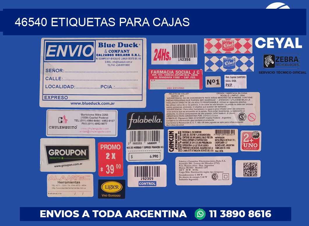 46540 ETIQUETAS PARA CAJAS