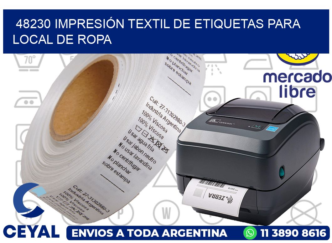 48230 IMPRESIÓN TEXTIL DE ETIQUETAS PARA LOCAL DE ROPA