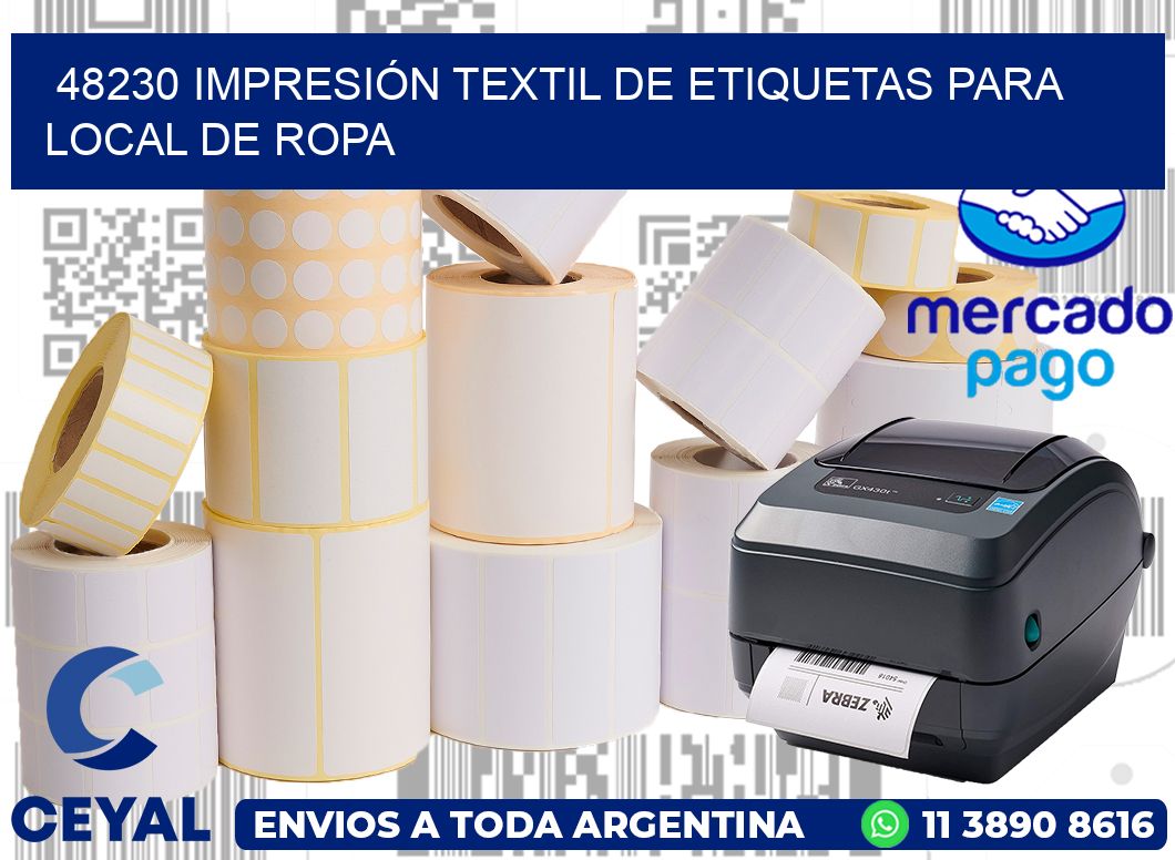 48230 IMPRESIÓN TEXTIL DE ETIQUETAS PARA LOCAL DE ROPA