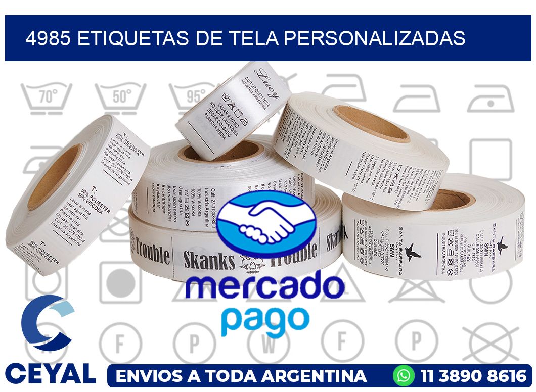 4985 ETIQUETAS DE TELA PERSONALIZADAS