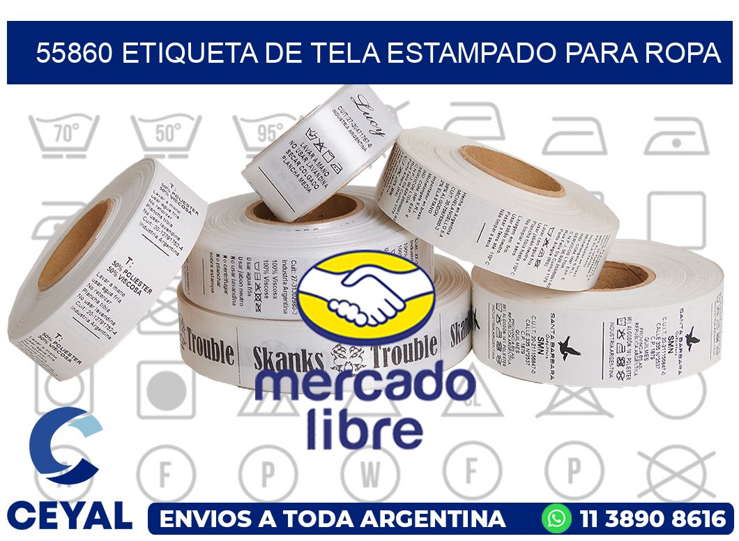 55860 ETIQUETA DE TELA ESTAMPADO PARA ROPA