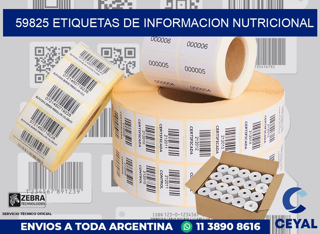 59825 ETIQUETAS DE INFORMACION NUTRICIONAL