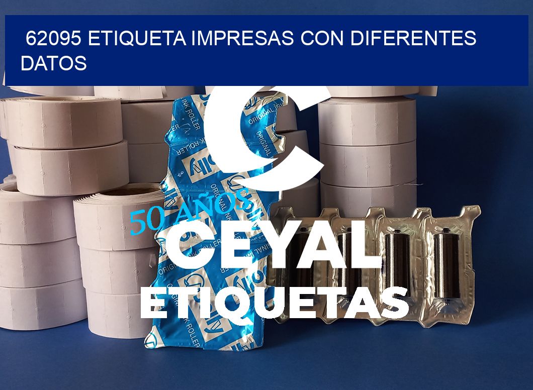 62095 ETIQUETA IMPRESAS CON DIFERENTES DATOS