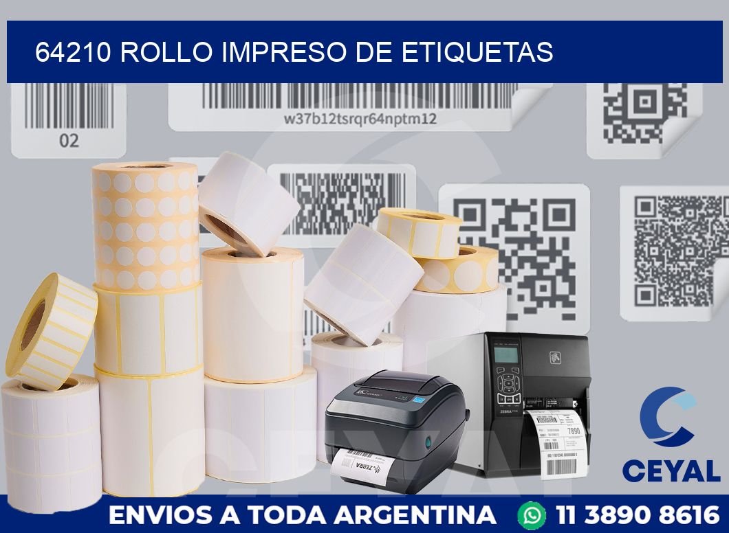 64210 ROLLO IMPRESO DE ETIQUETAS