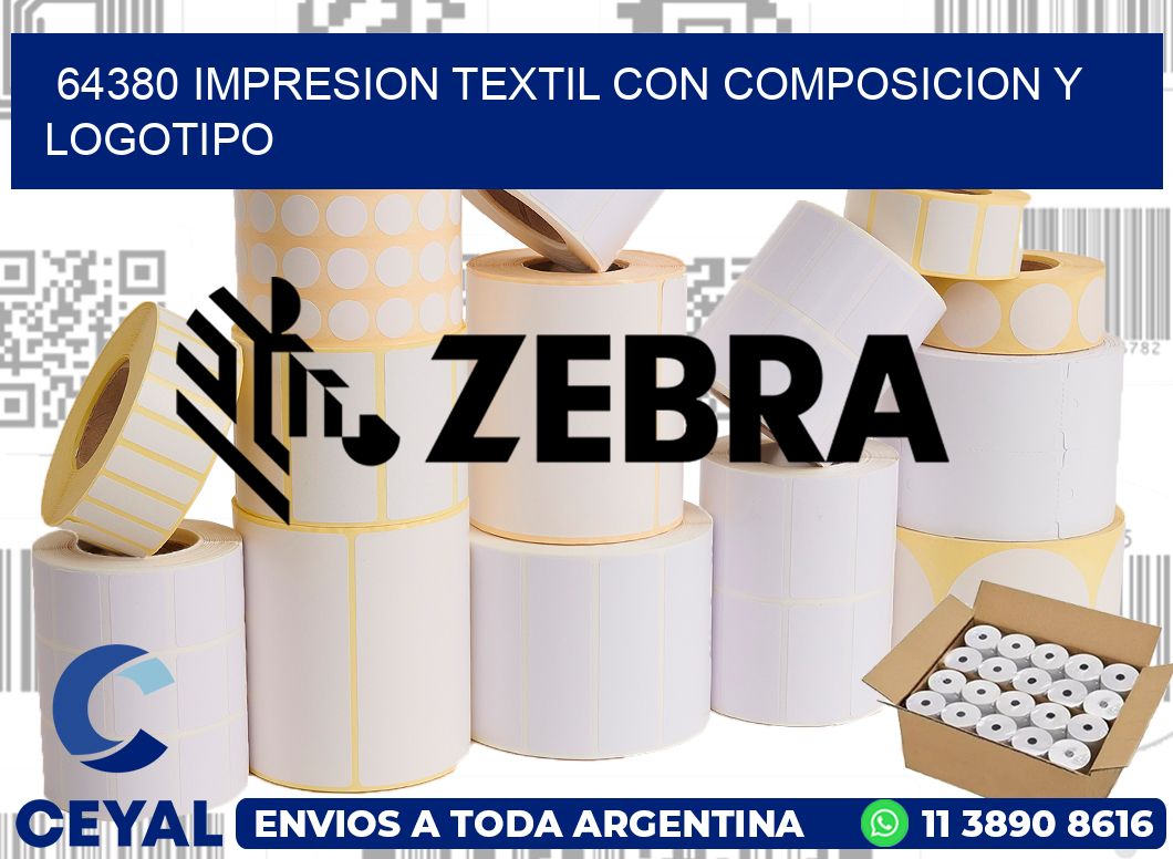 64380 IMPRESION TEXTIL CON COMPOSICION Y LOGOTIPO