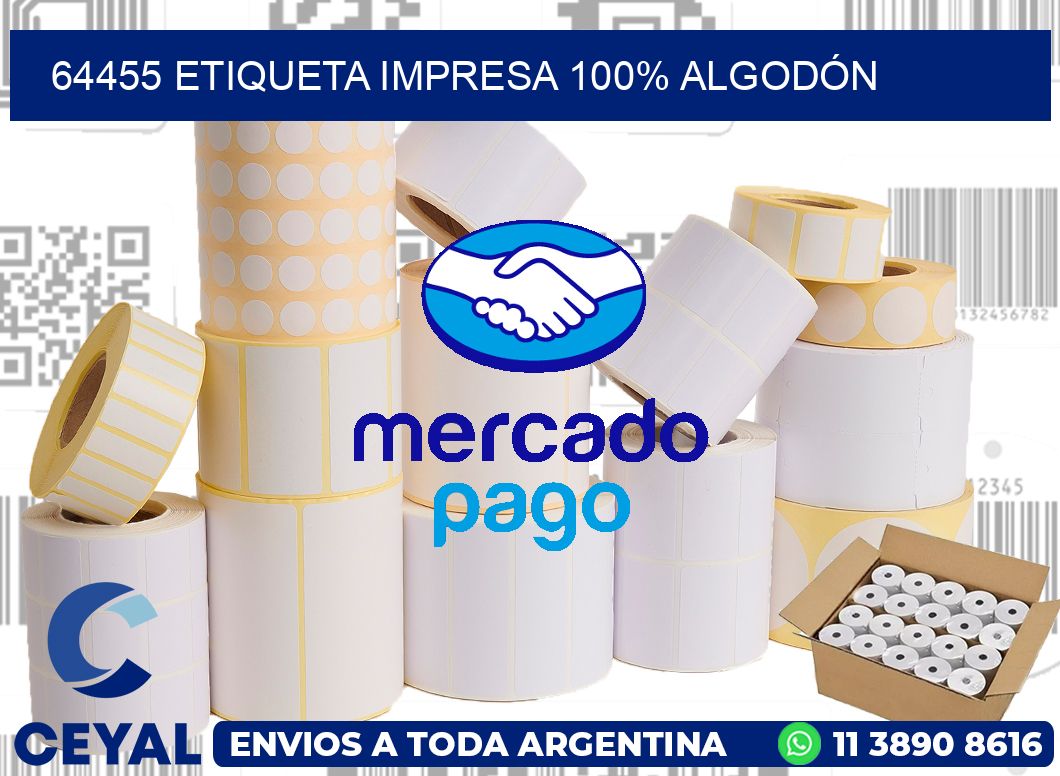 64455 ETIQUETA IMPRESA 100% ALGODÓN
