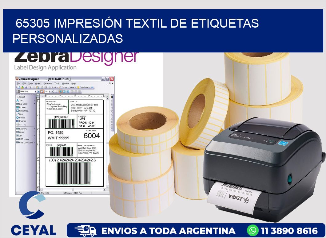 65305 IMPRESIÓN TEXTIL DE ETIQUETAS PERSONALIZADAS