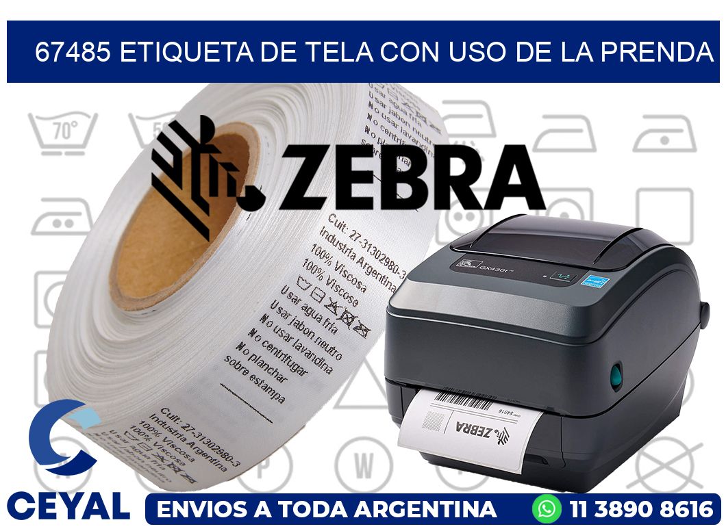 67485 ETIQUETA DE TELA CON USO DE LA PRENDA