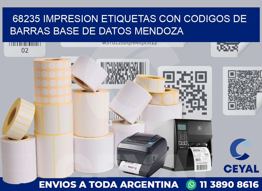 68235 IMPRESION ETIQUETAS CON CODIGOS DE BARRAS BASE DE DATOS MENDOZA