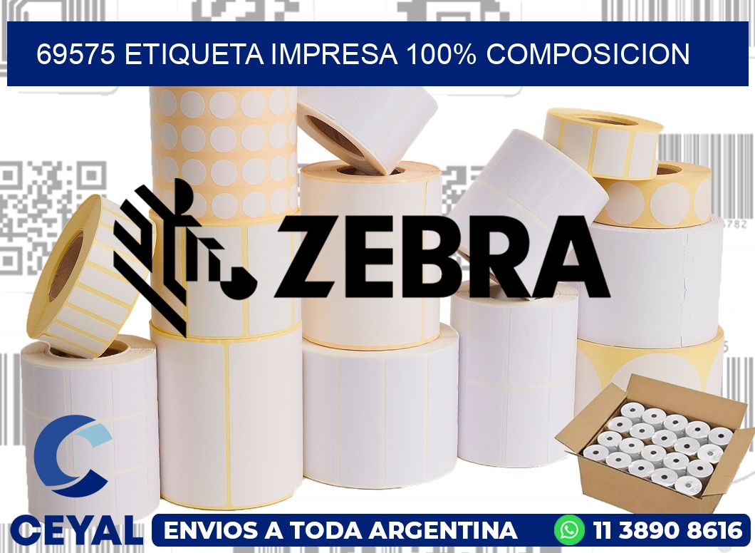 69575 ETIQUETA IMPRESA 100% COMPOSICION