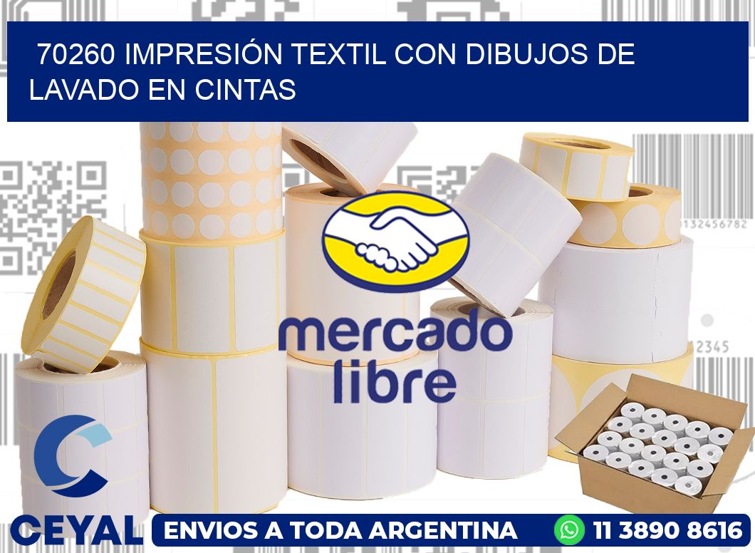 70260 IMPRESIÓN TEXTIL CON DIBUJOS DE LAVADO EN CINTAS
