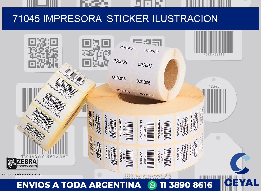 71045 impresora  sticker ilustracion