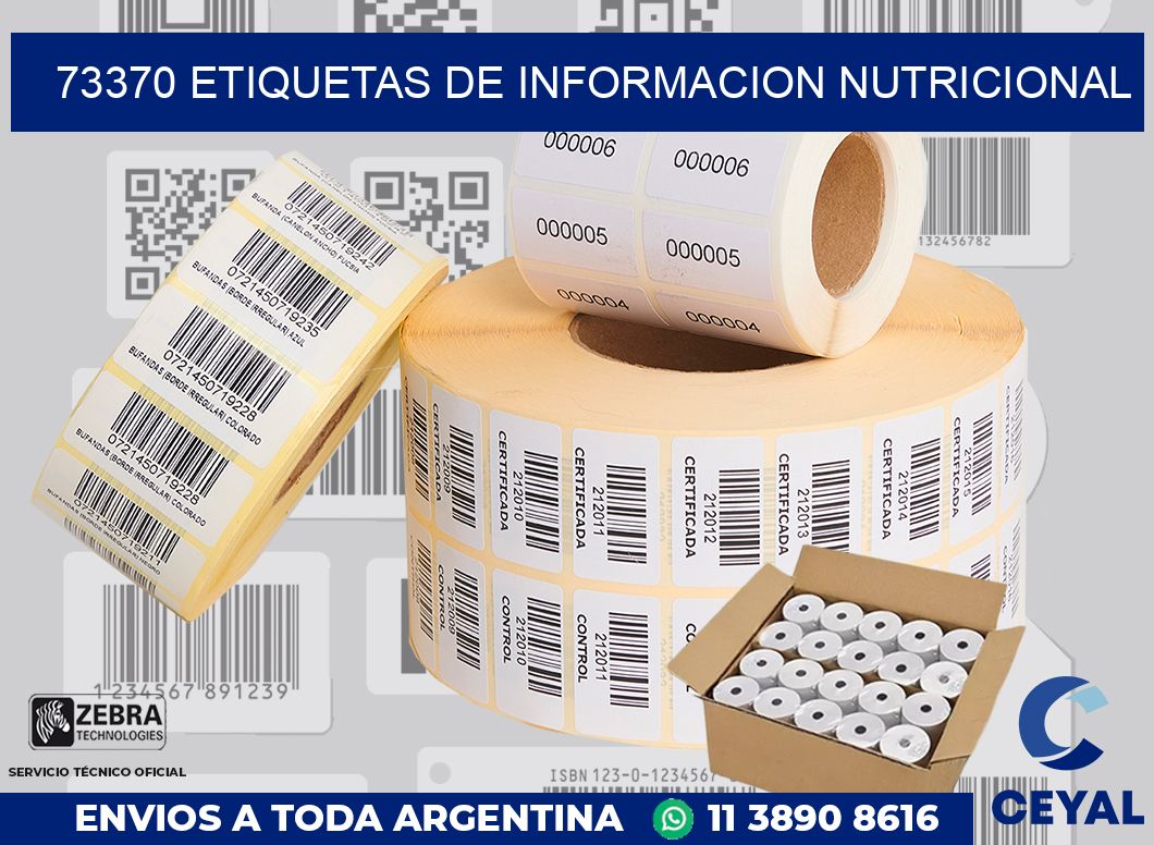 73370 ETIQUETAS DE INFORMACION NUTRICIONAL