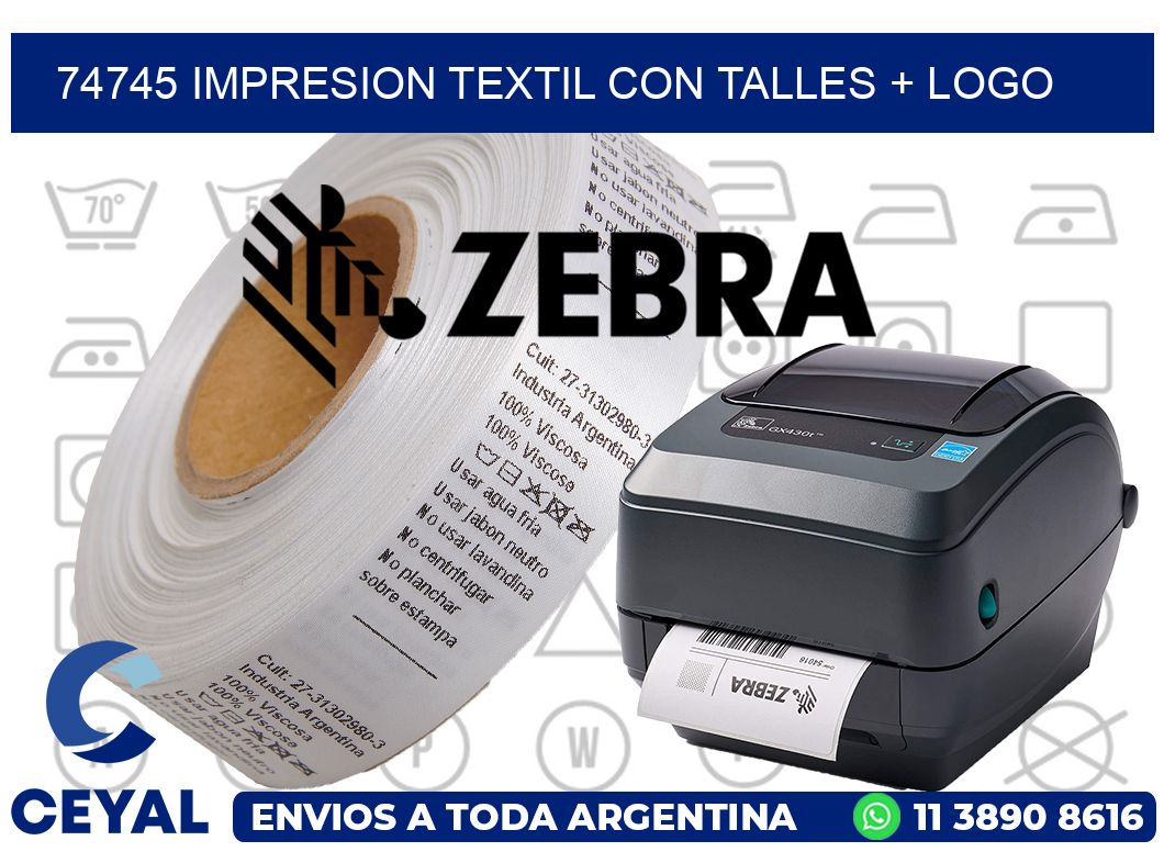 74745 IMPRESION TEXTIL CON TALLES + LOGO