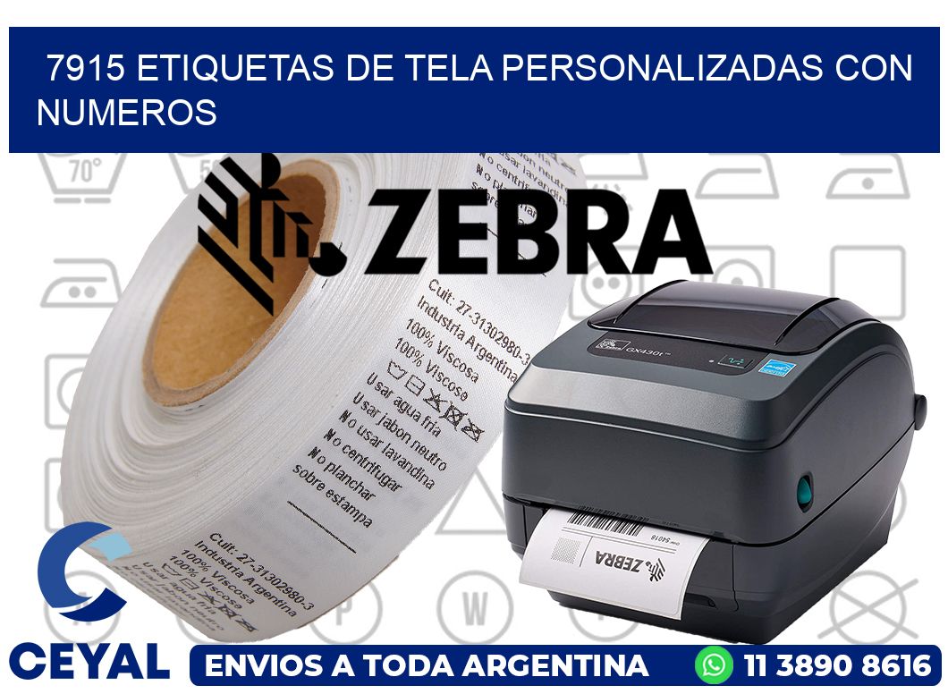 7915 ETIQUETAS DE TELA PERSONALIZADAS CON NUMEROS