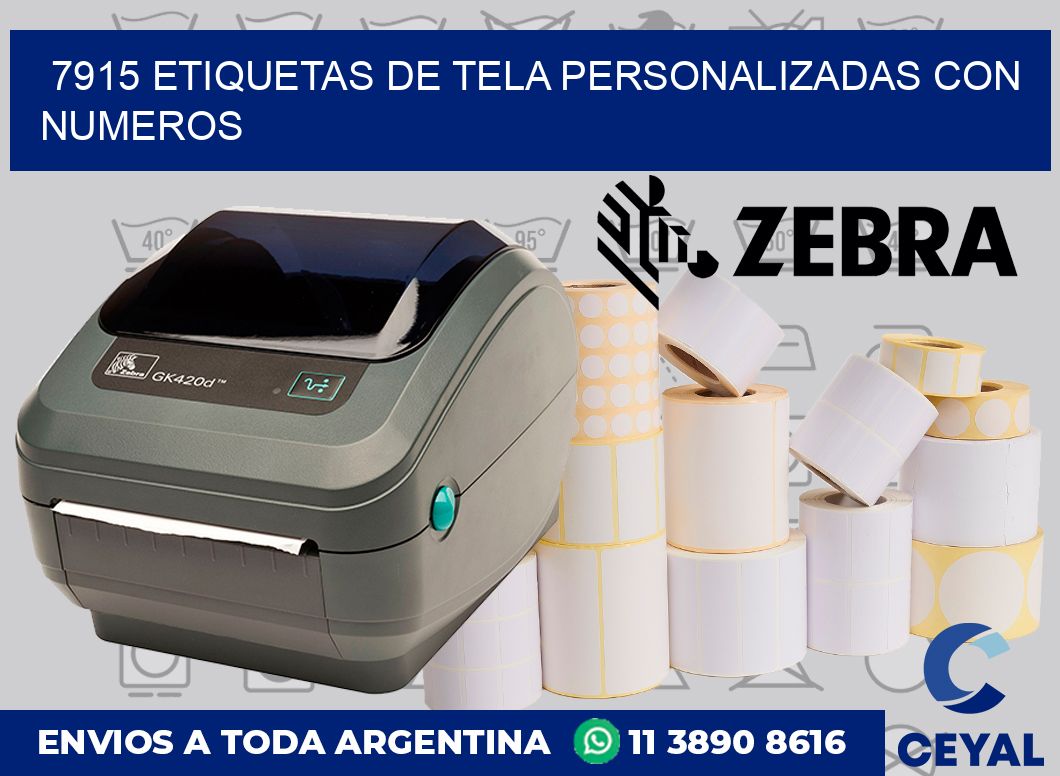 7915 ETIQUETAS DE TELA PERSONALIZADAS CON NUMEROS