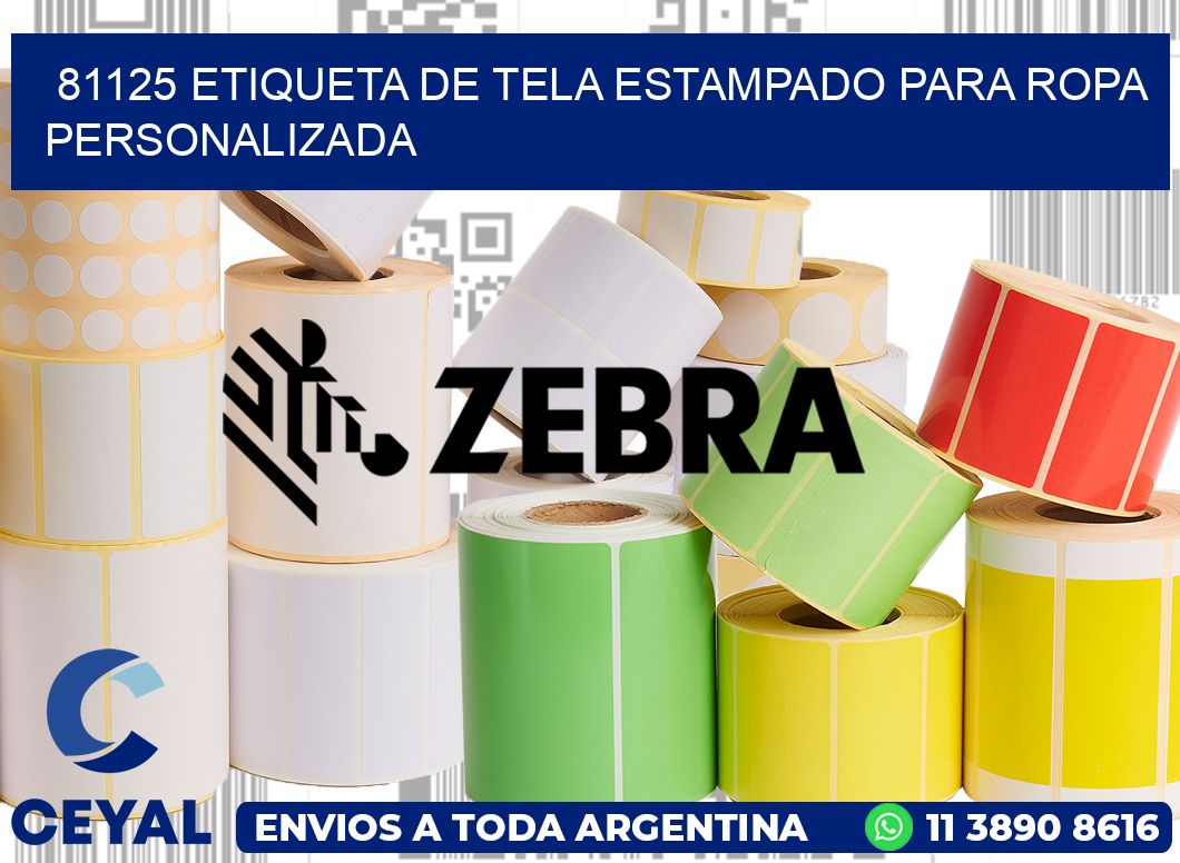 81125 ETIQUETA DE TELA ESTAMPADO PARA ROPA PERSONALIZADA