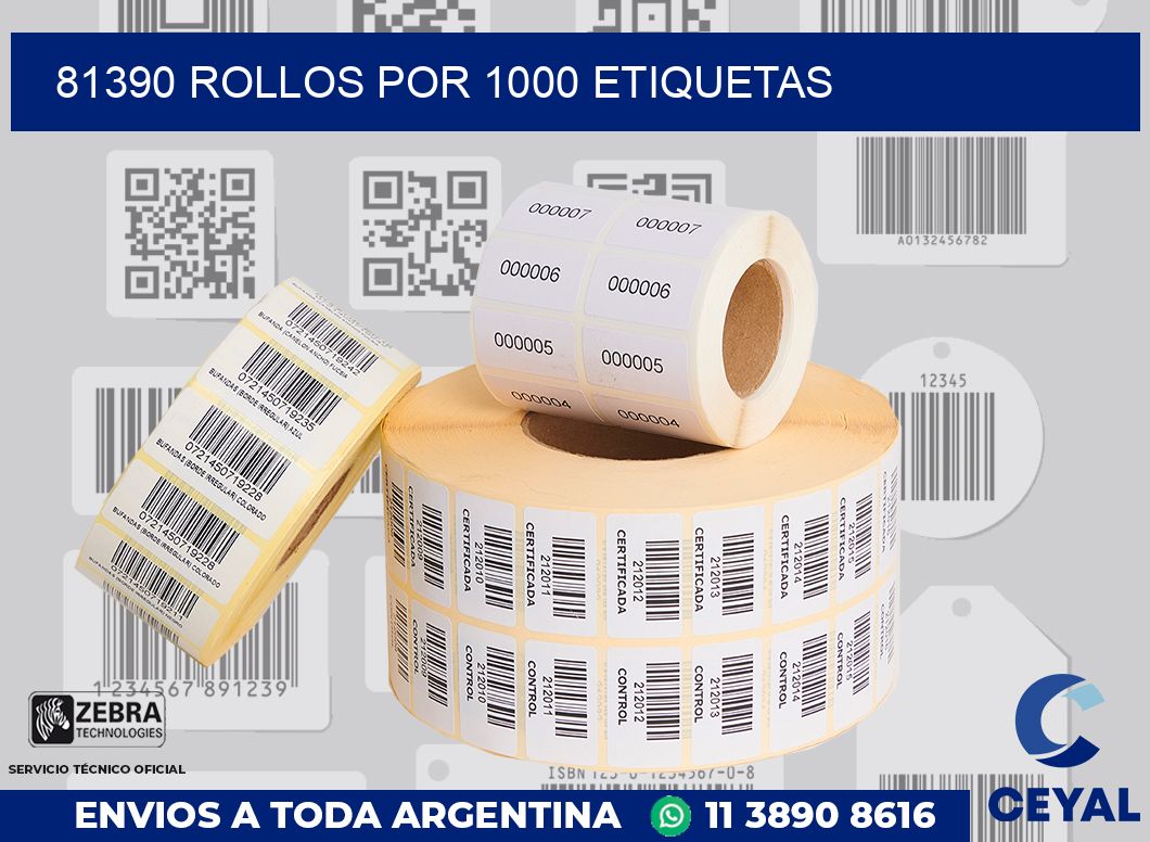 81390 Rollos por 1000 etiquetas