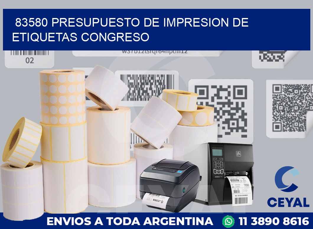83580 PRESUPUESTO DE IMPRESION DE ETIQUETAS CONGRESO