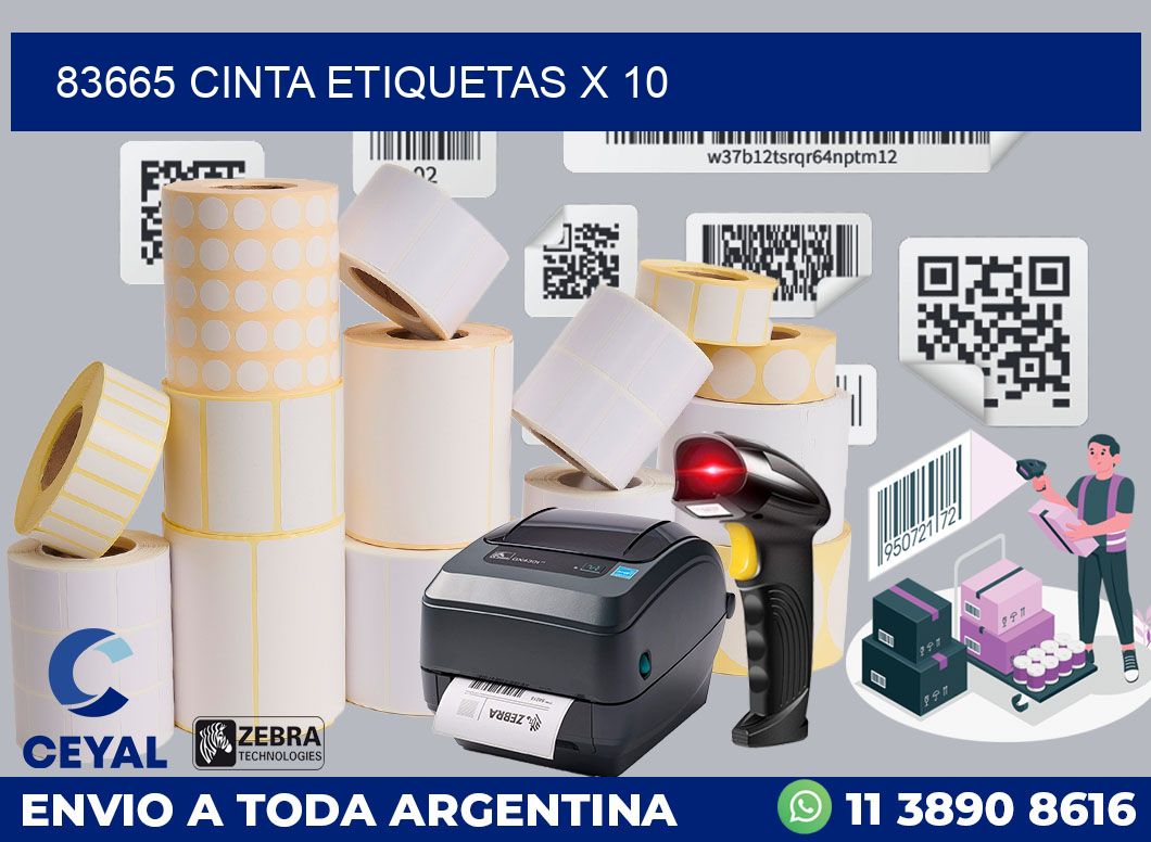 83665 cinta etiquetas x 10