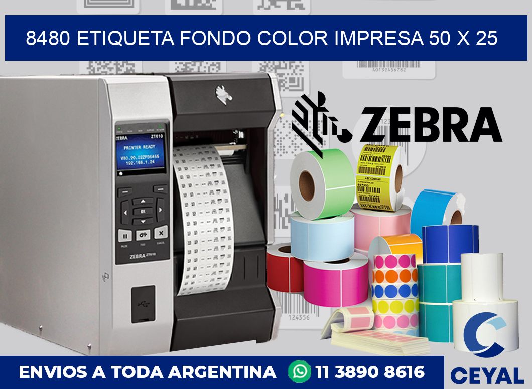 8480 ETIQUETA FONDO COLOR IMPRESA 50 X 25