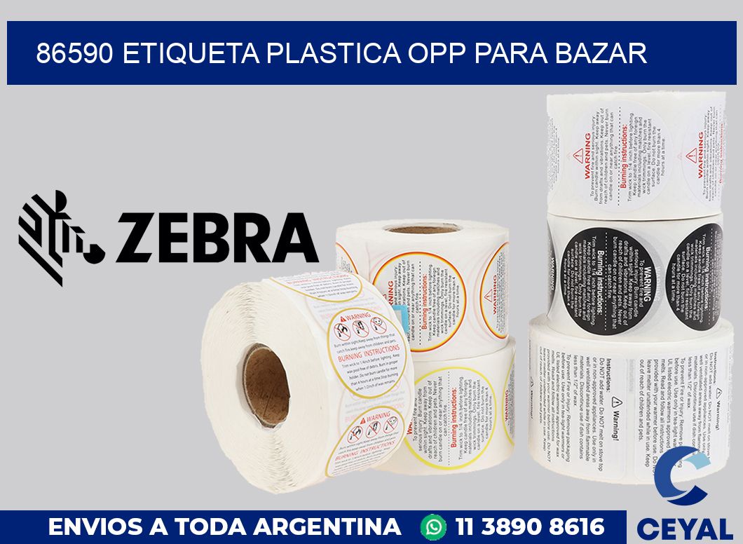 86590 ETIQUETA PLASTICA OPP PARA BAZAR