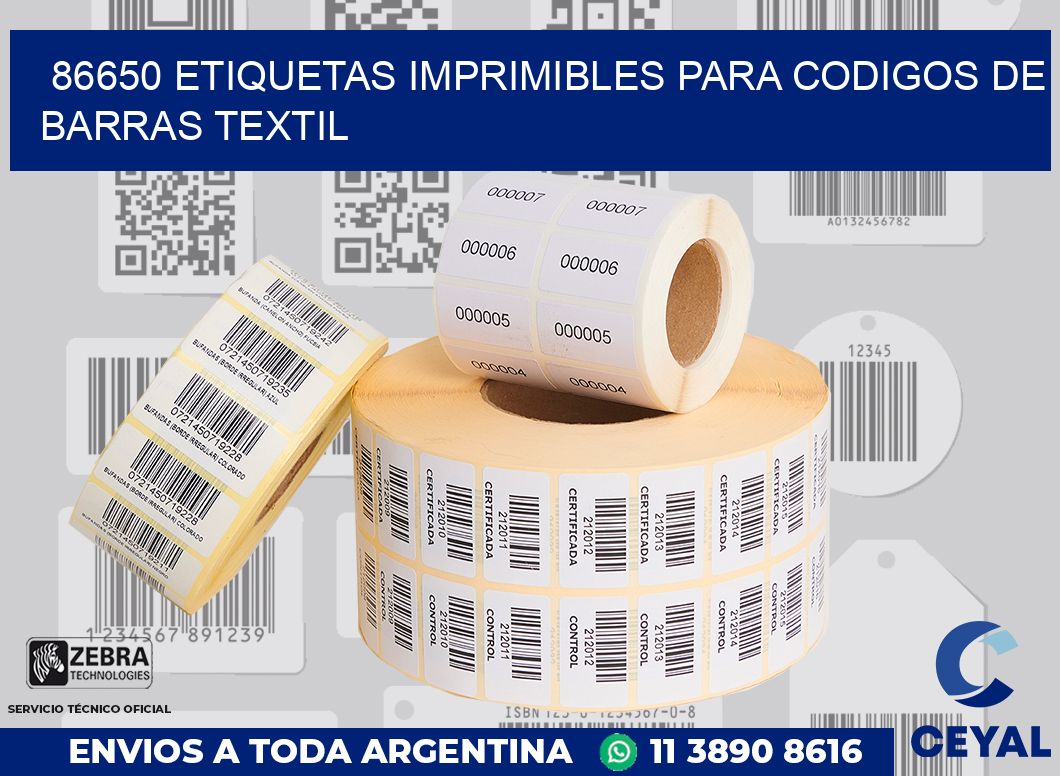 86650 ETIQUETAS IMPRIMIBLES PARA CODIGOS DE BARRAS TEXTIL