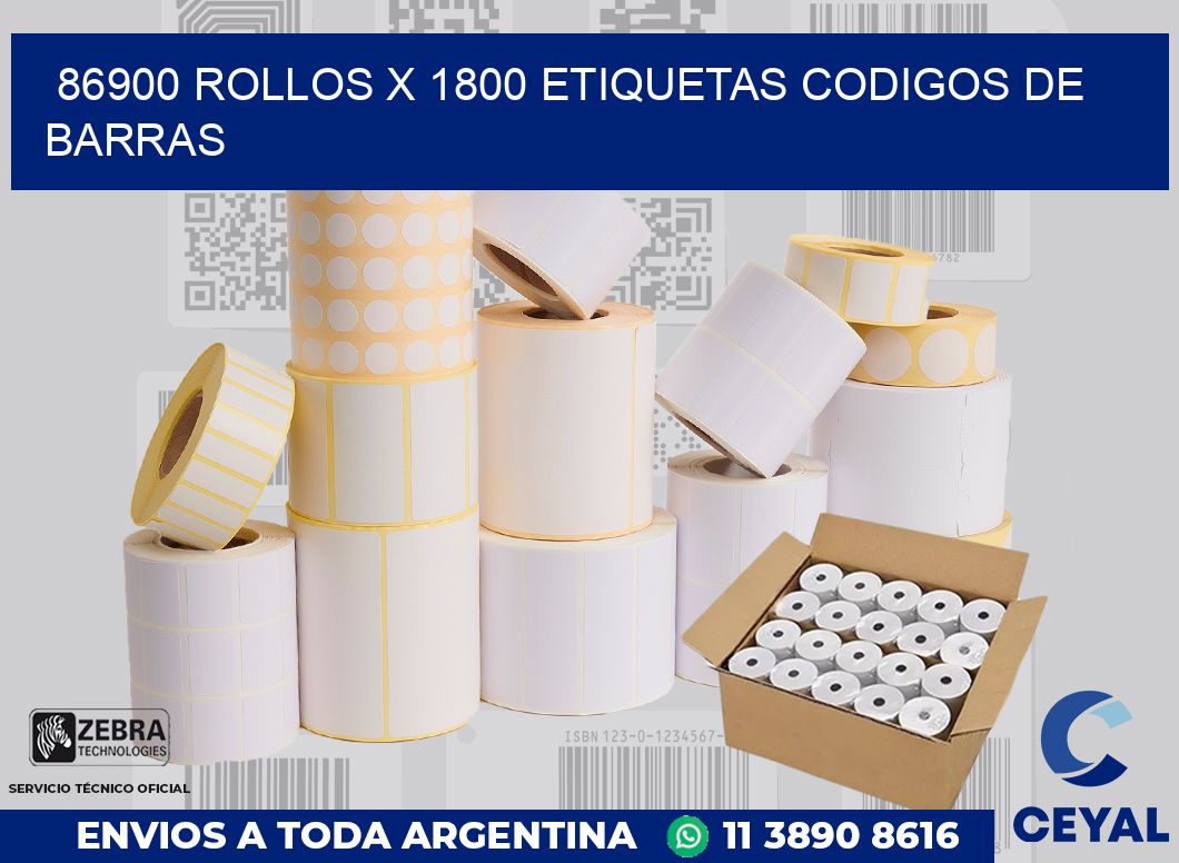 86900 Rollos x 1800 etiquetas codigos de barras