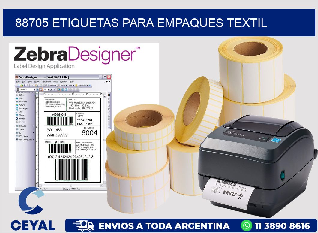 88705 ETIQUETAS PARA EMPAQUES TEXTIL