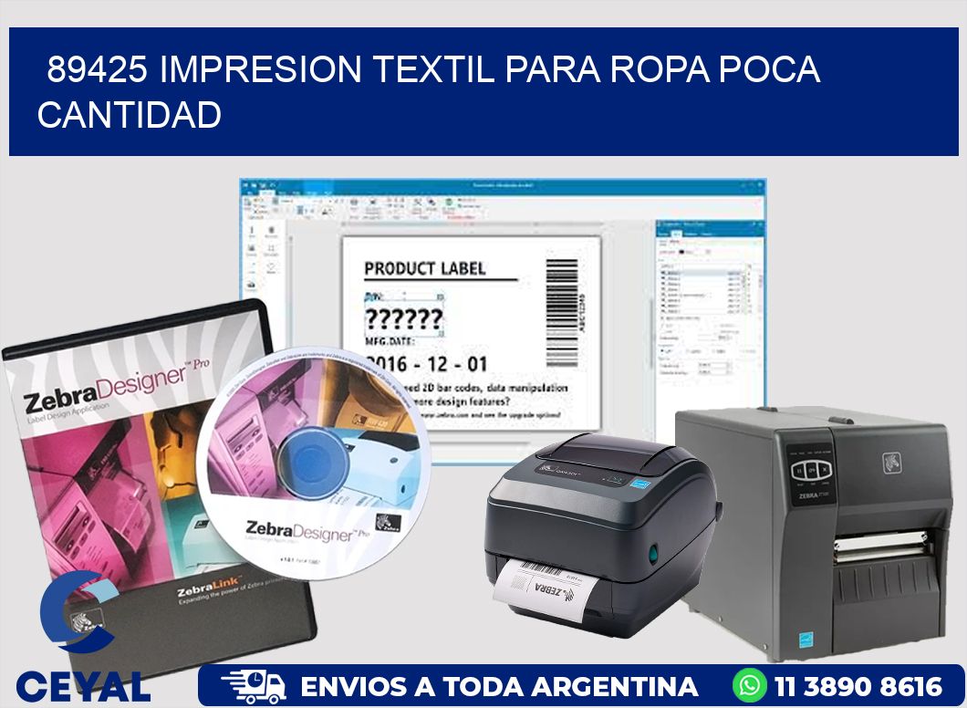 89425 IMPRESION TEXTIL PARA ROPA POCA CANTIDAD